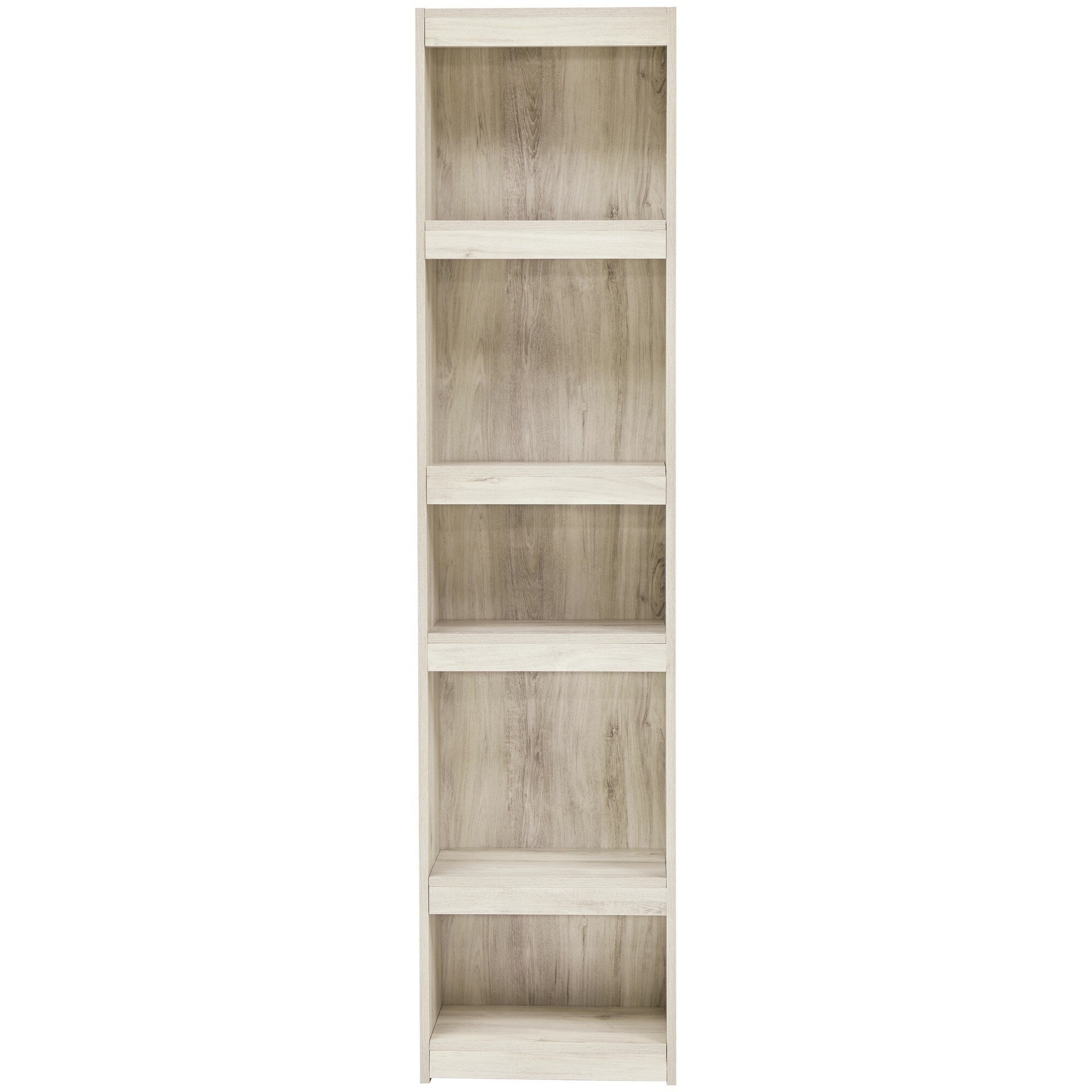 72 Inches 5 Tier Wooden Pier with Adjustable Shelves, Washed White