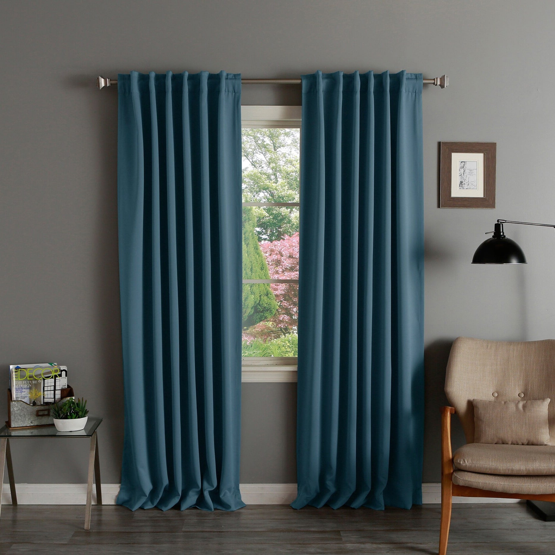 Solid Insulated Thermal Blackout Curtain Panel Pair