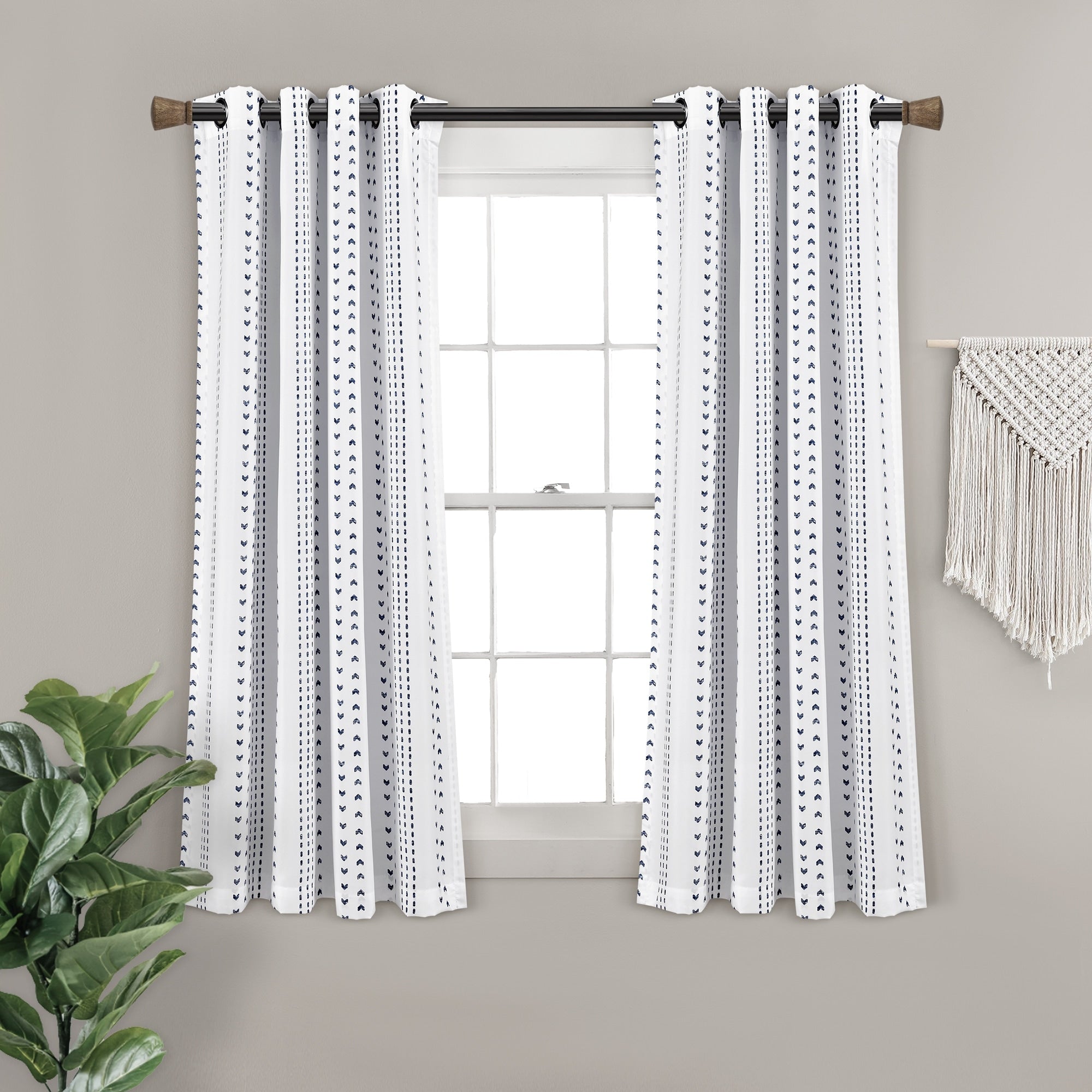 Lush Decor Hygge Stripe Window Curtain Panel Pair