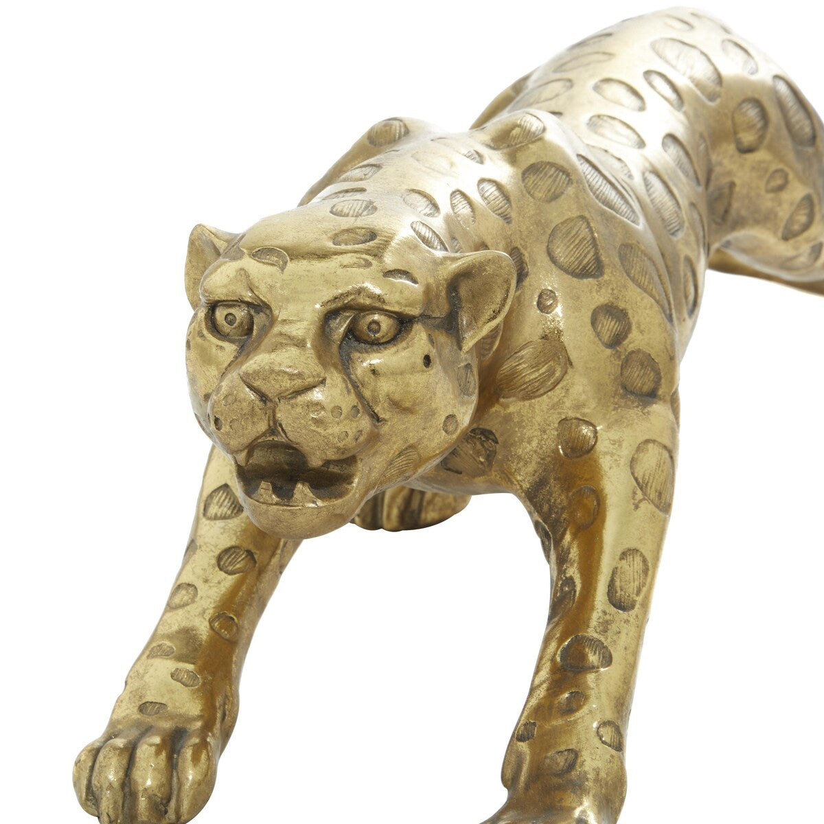 Polystone Leopard Decorative Sculpture - Gold - Roche River Decor