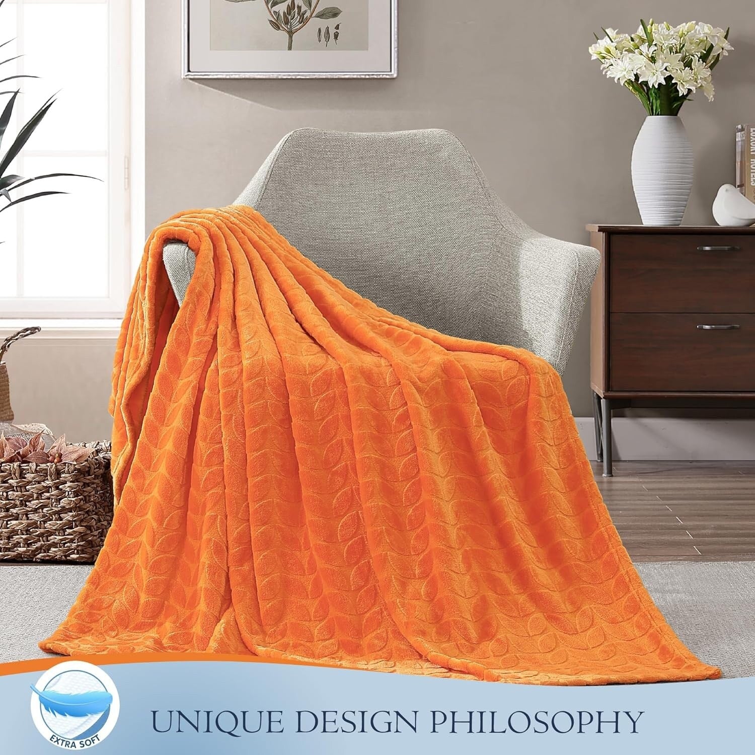 Walensee Fleece Throw Blanket Soft and Lightweight for Couch, Sofa, Bed and Lounge Chair, 50x60