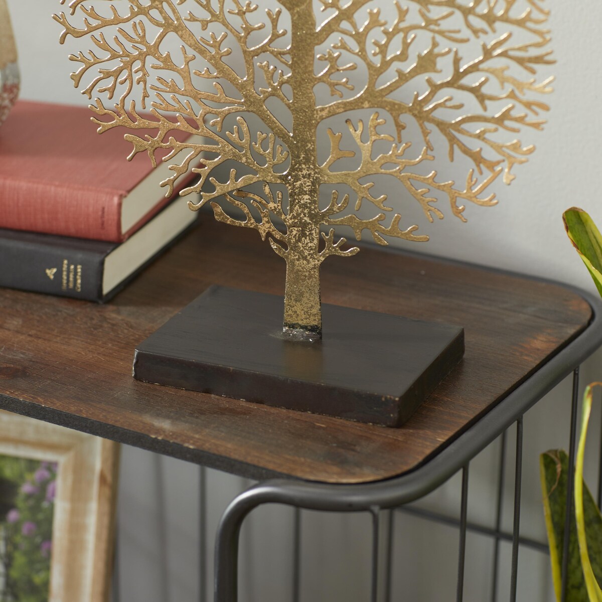 Metal Tree Decorative Sculpture - Gold - Roche River Decor