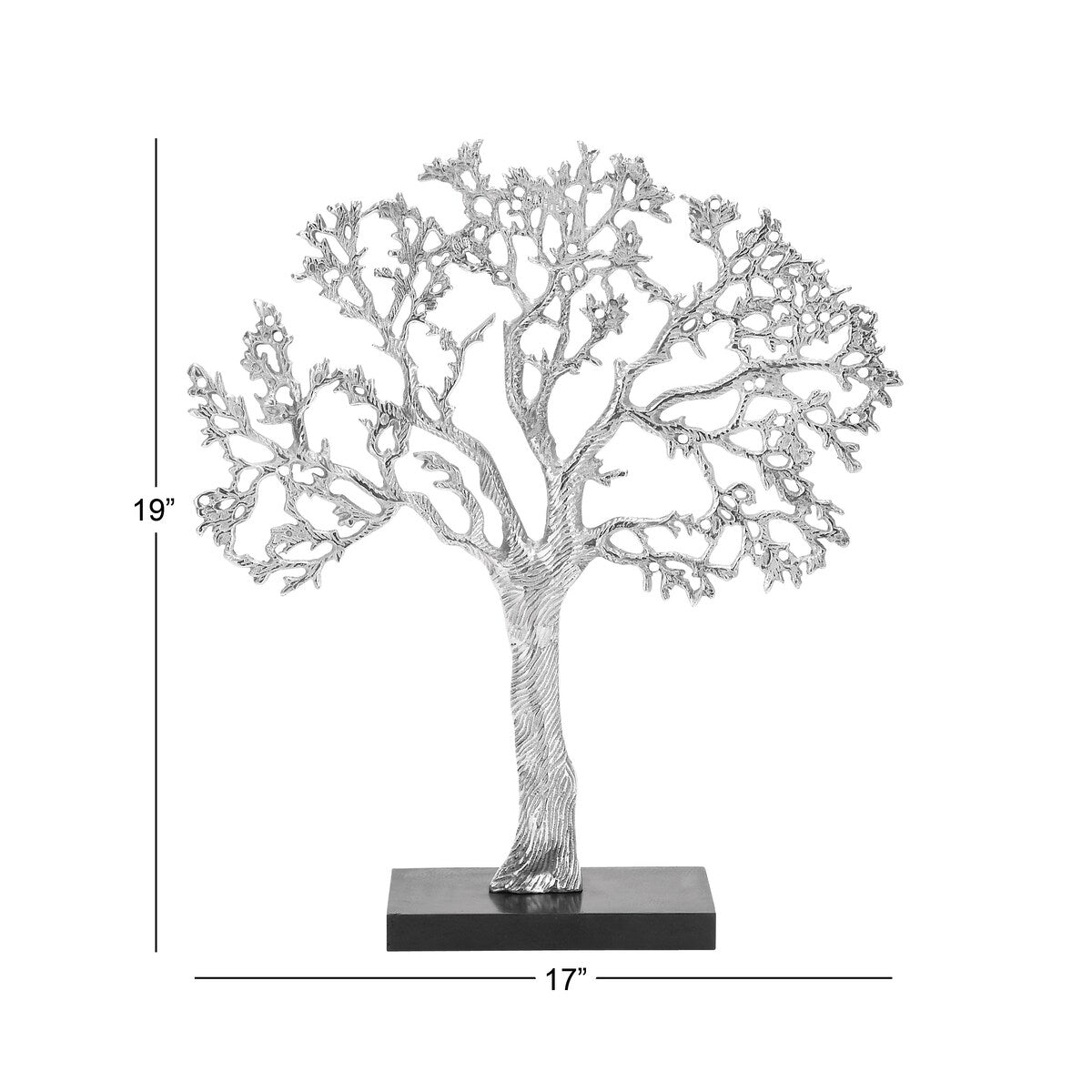 Aluminum Metal Tree Decorative Sculpture - Silver - Roche River Decor