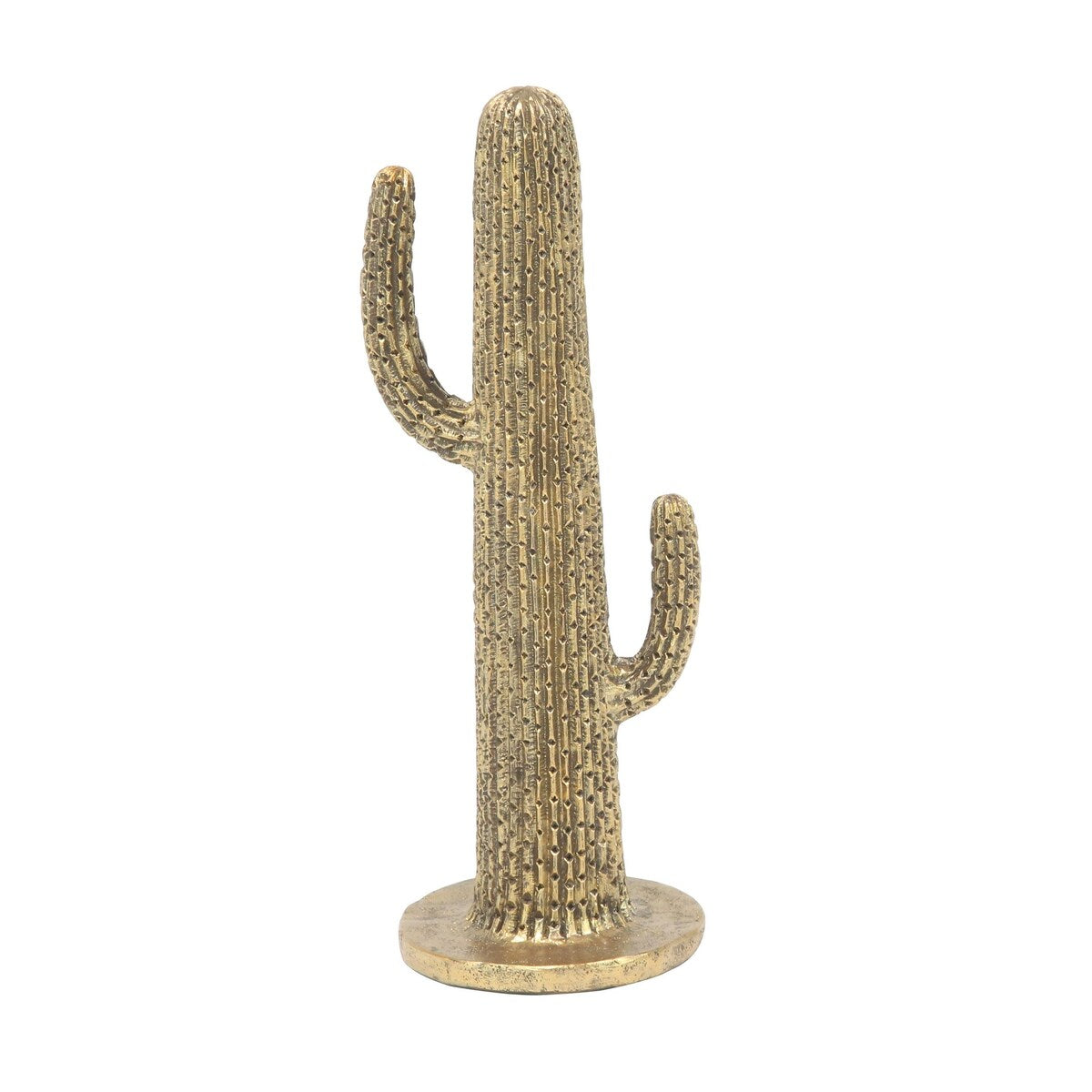 Polystone Cactus Decorative Sculpture - Set of 2 Gold - Roche River Decor