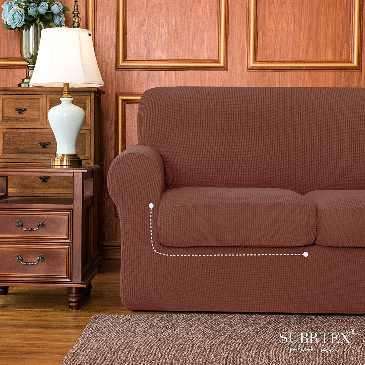 Subrtex Stretch Loveseat Slipcover Cover with 2 Separate Cushion Cover