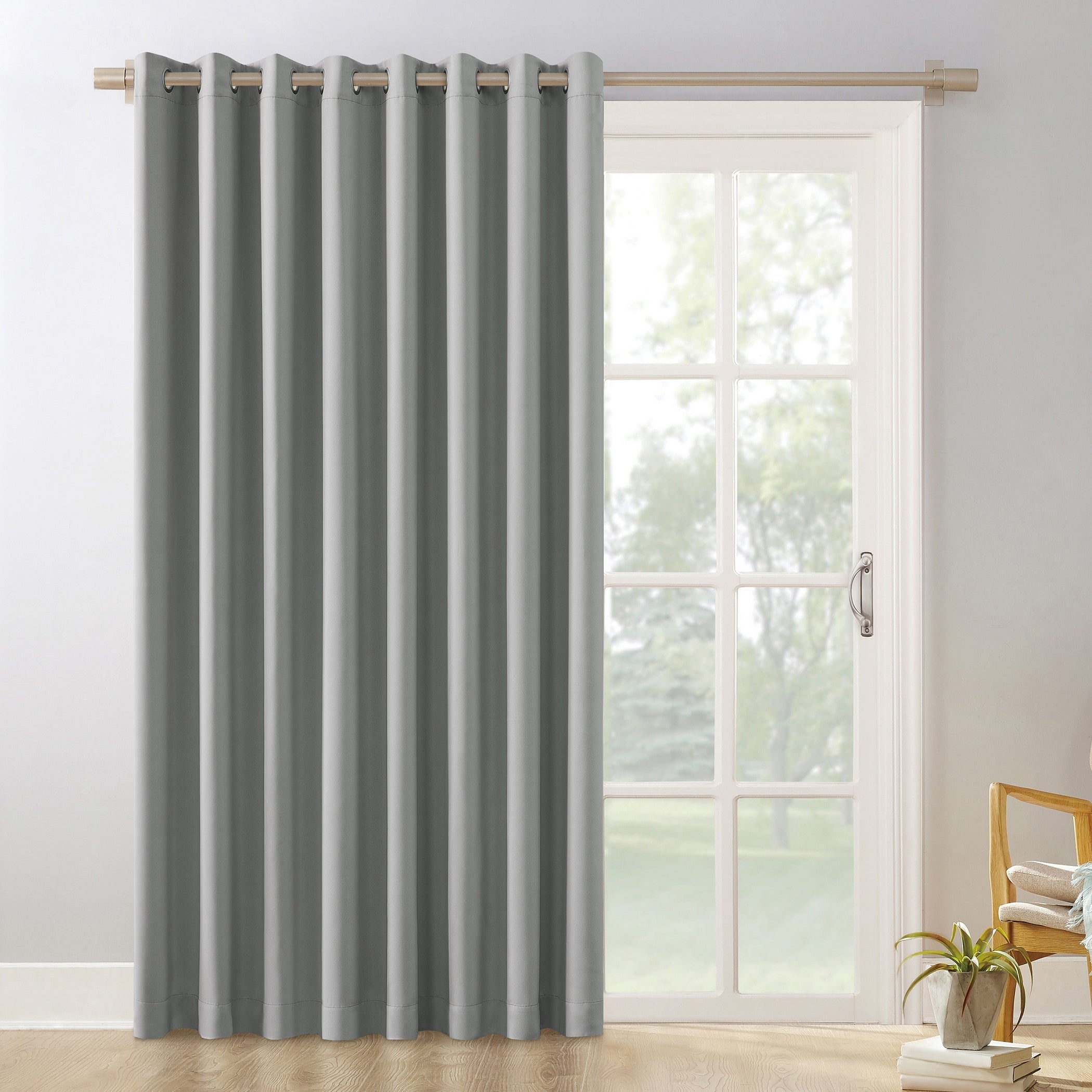 Sun Zero Hayden Patio Extra-Wide Blackout Grommet Sliding Patio Door Curtain Panel, Single Panel