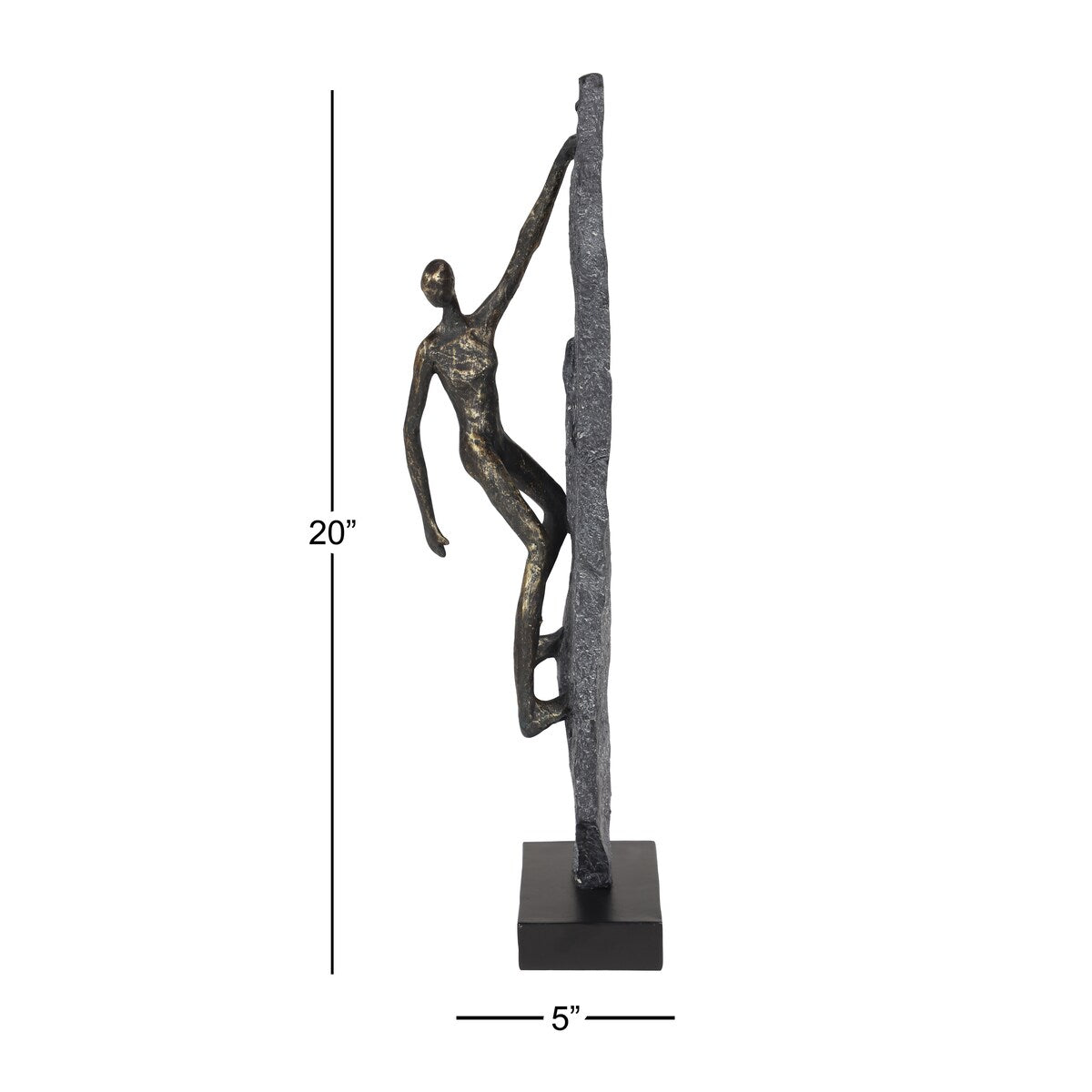 Polystone People Climbing Decorative Sculpture - Bronze - Roche River Decor