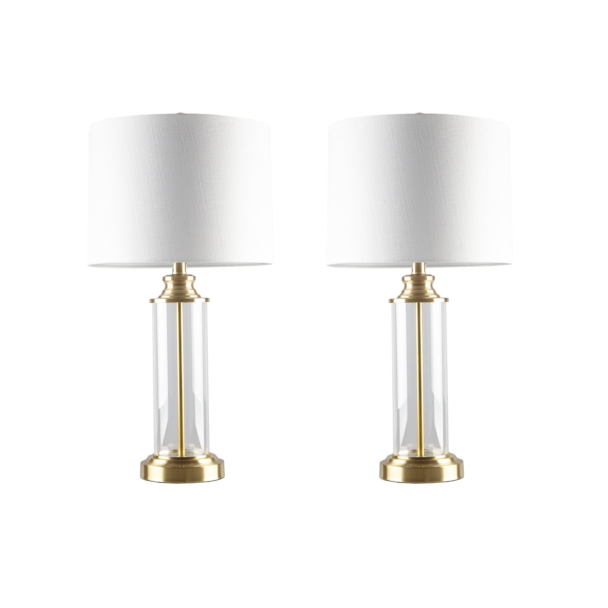 510 Design Clarity Glass Cylinder Table Lamp Set of 2