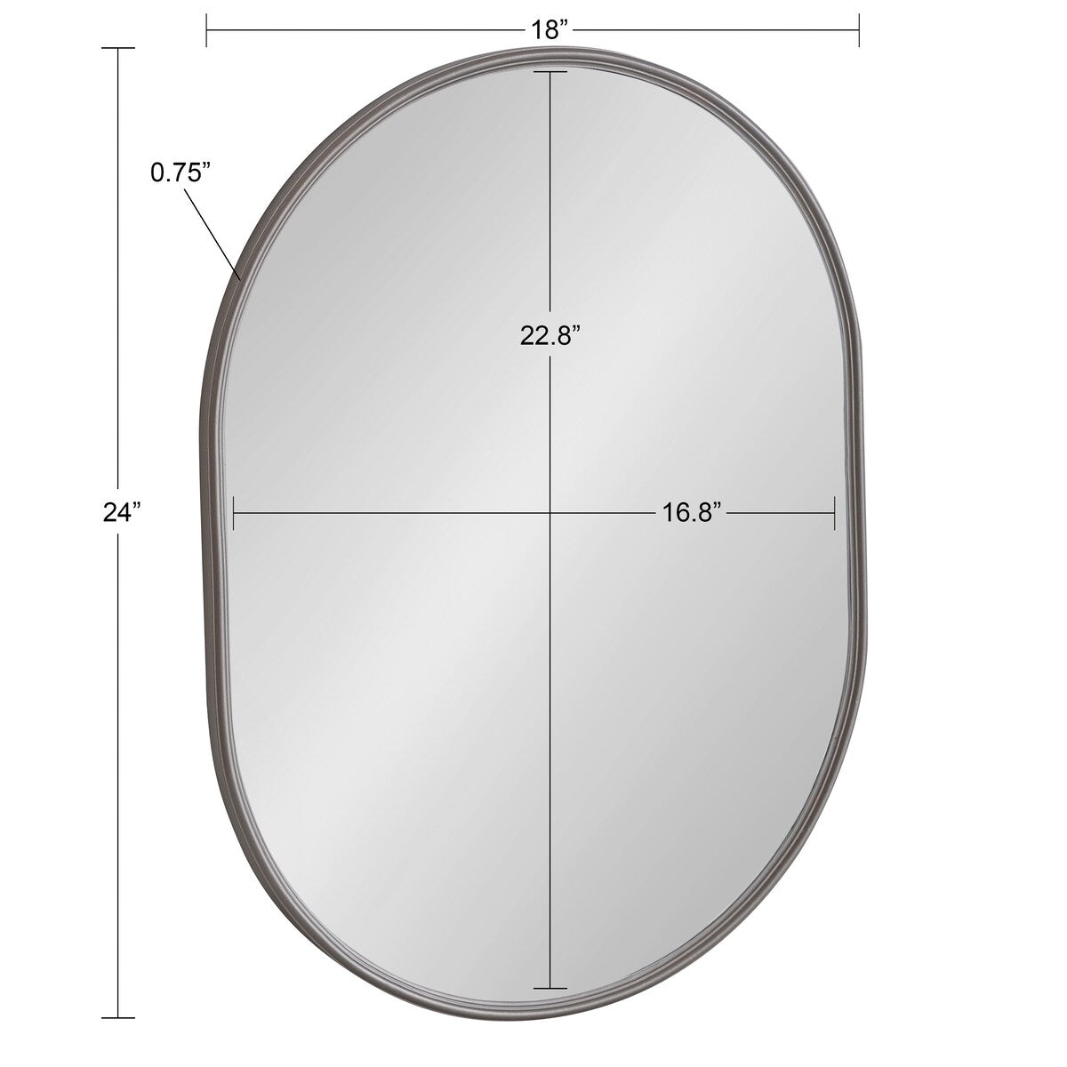 Kate and Laurel Caskill Capsule Framed Wall Mirror