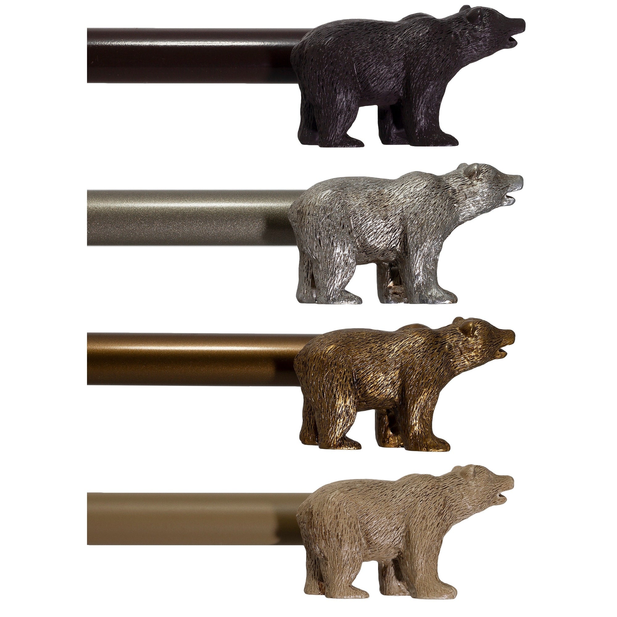 Farmhouse Bear 3/4 Curtain Rod Adjustable Designer Window Treatment Set