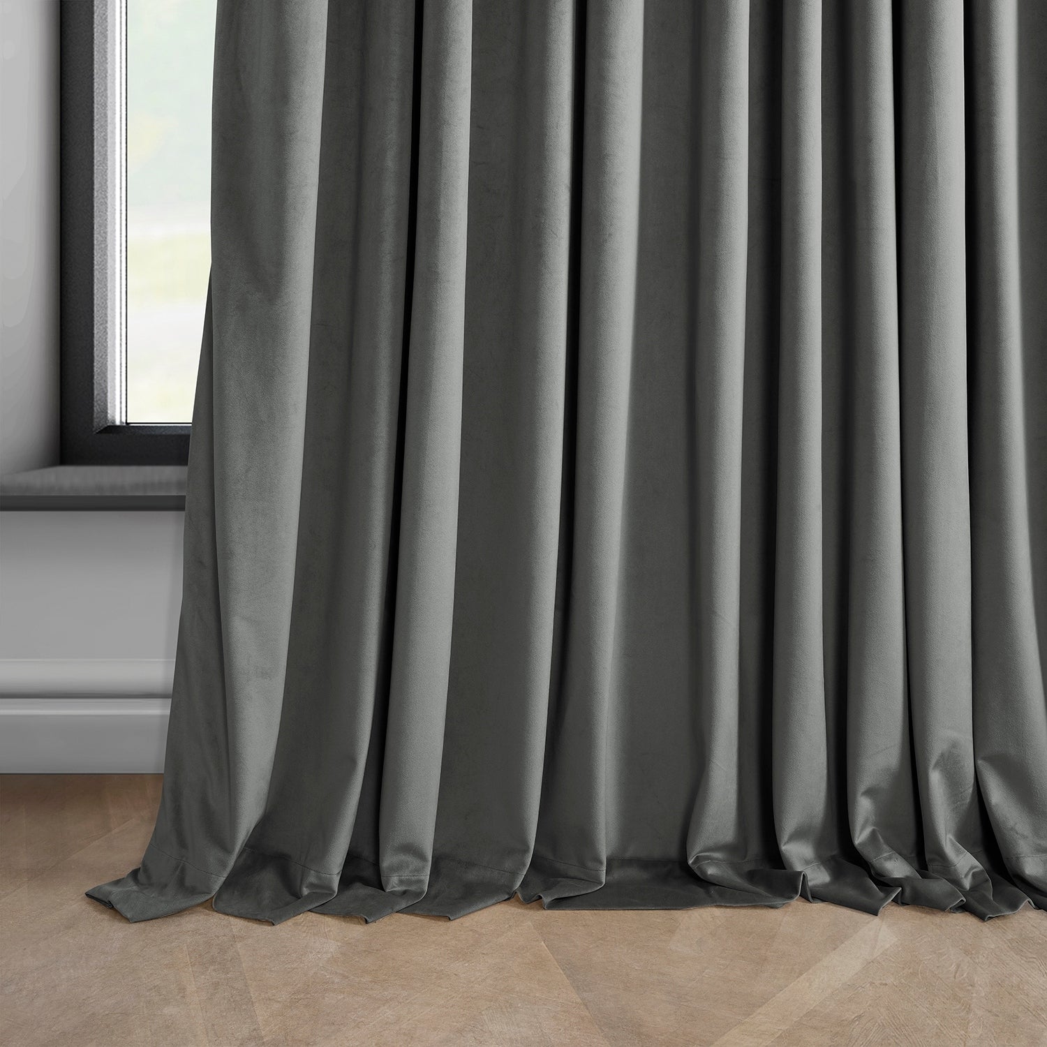 Exclusive Fabrics Extra Wide Heritage Plush Velvet Room Darkening Curtain (1 Panel)