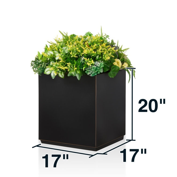 Metallic Heavy Planter for Outdoor Plants Tall and Long Metal Divider Planter Box