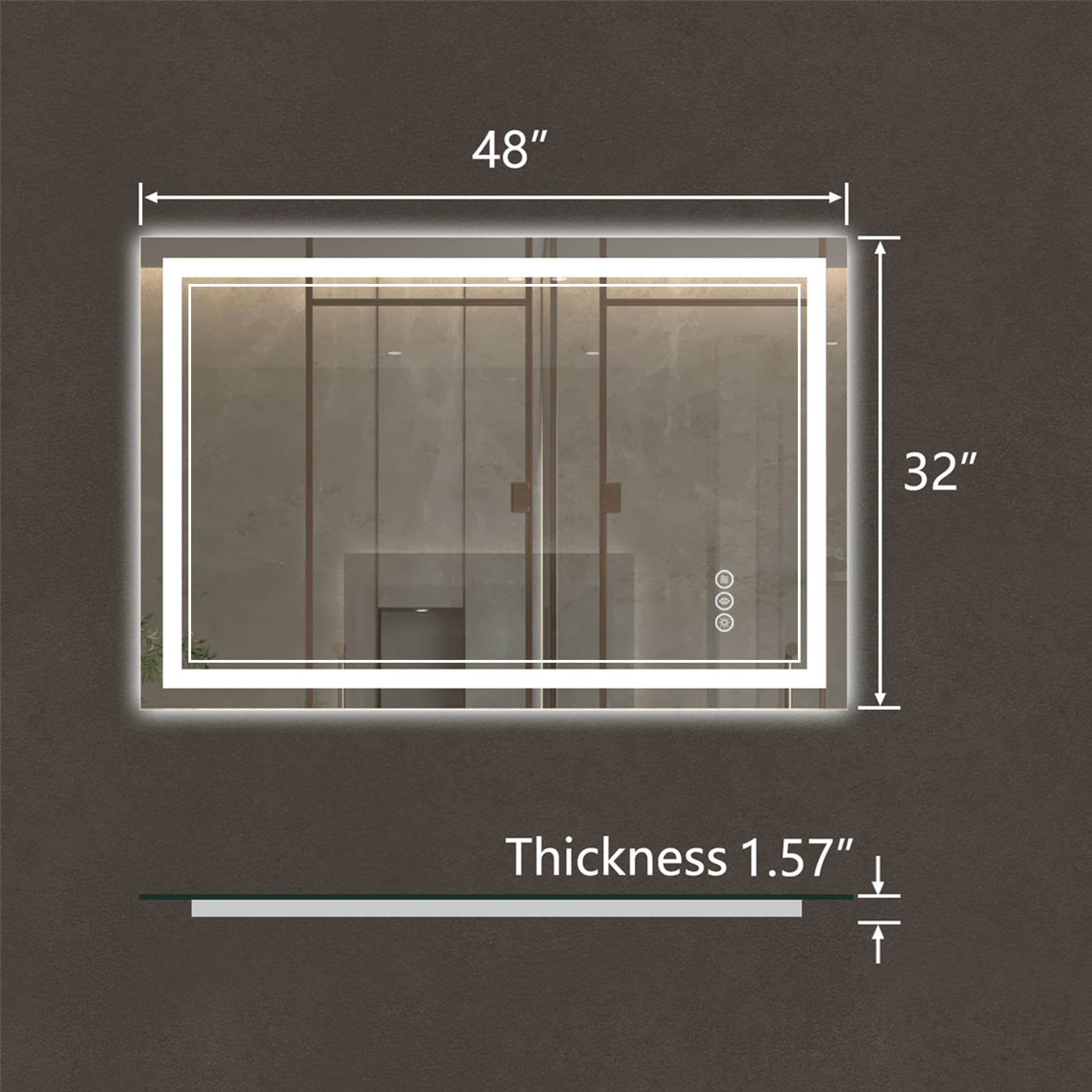 ExBrite Anti-Fog LED Bathroom Mirror with Endless Dimming