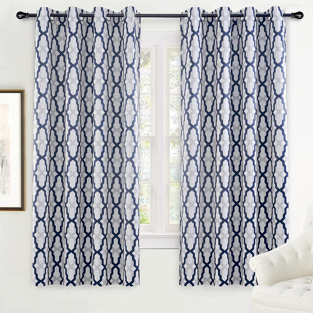 DriftAway Mason/Geo Thermal Insulated Blackout Grommet Window Curtain Panel