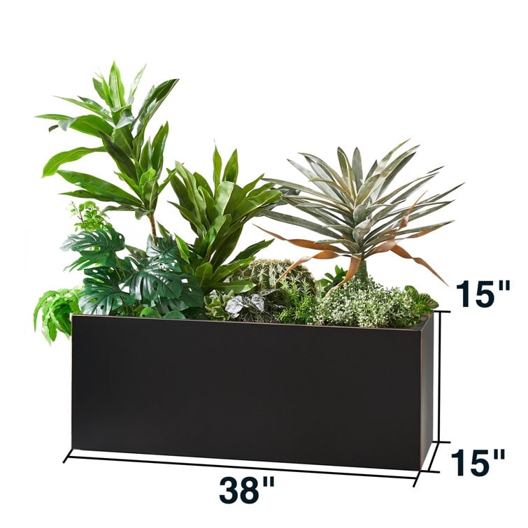 Metallic Heavy Planter for Outdoor Plants Tall and Long Metal Divider Planter Box