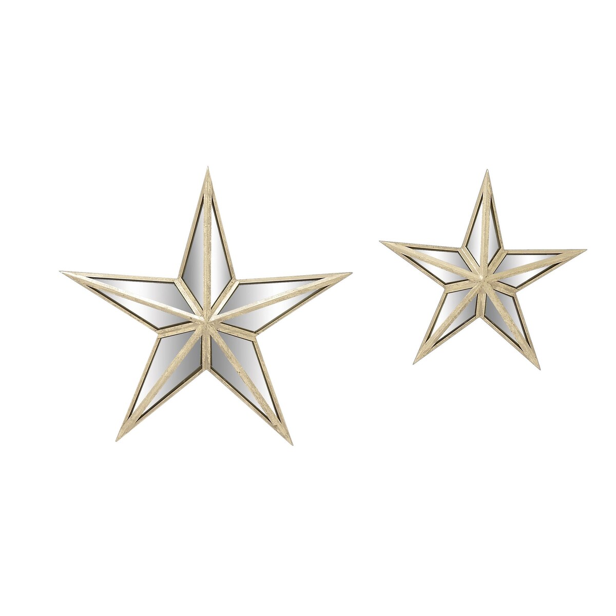 Metal Star Indoor Outdoor Home Wall Decor - Set of 2 Cream - Roche River Decor