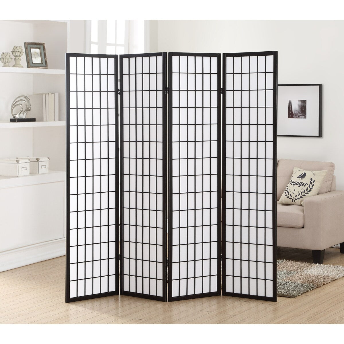 4 Panel Oriental Shoji Screen / Room Divider for Living Room