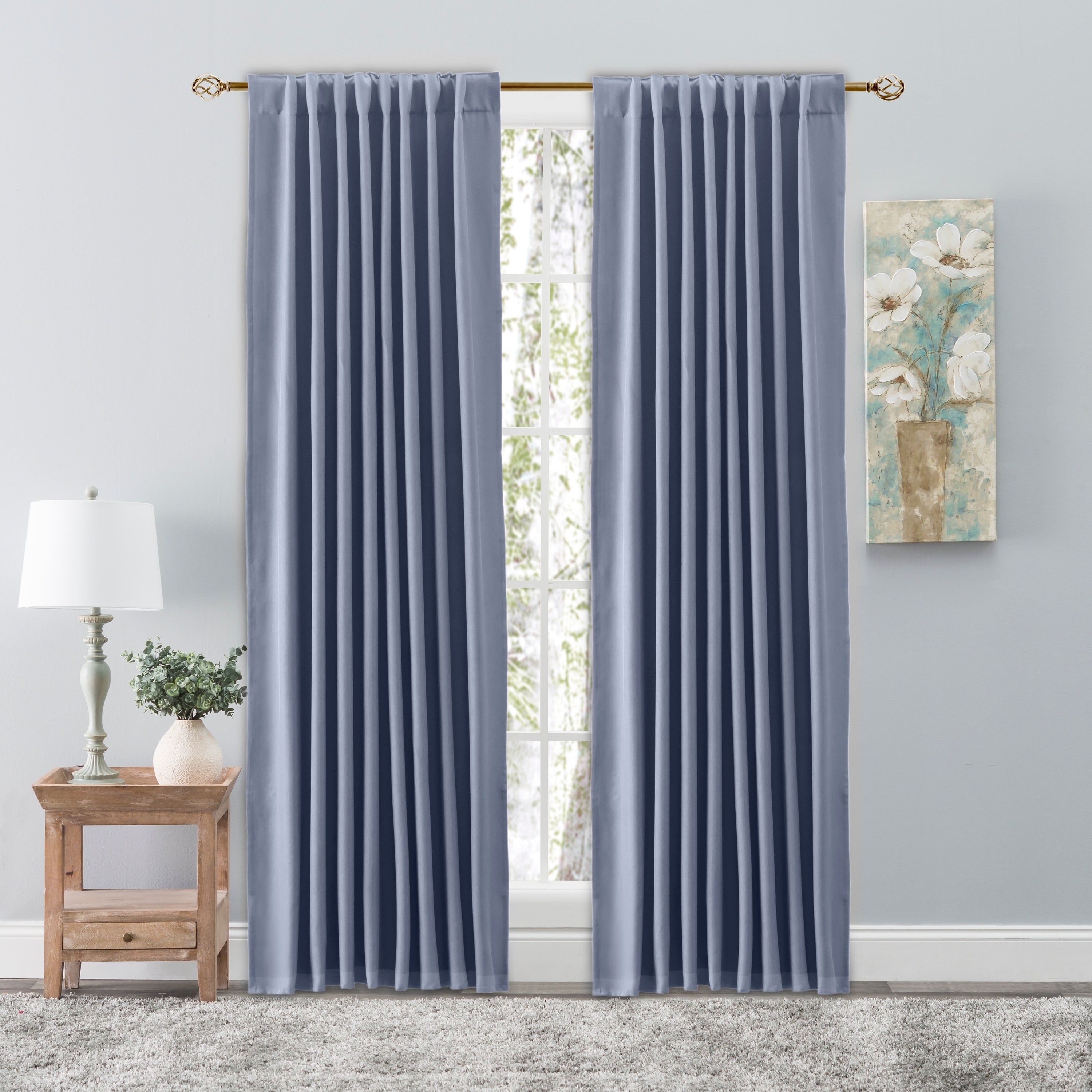 Glasgow Elegant Rod Pocket Curtain Panel with Back Tabs