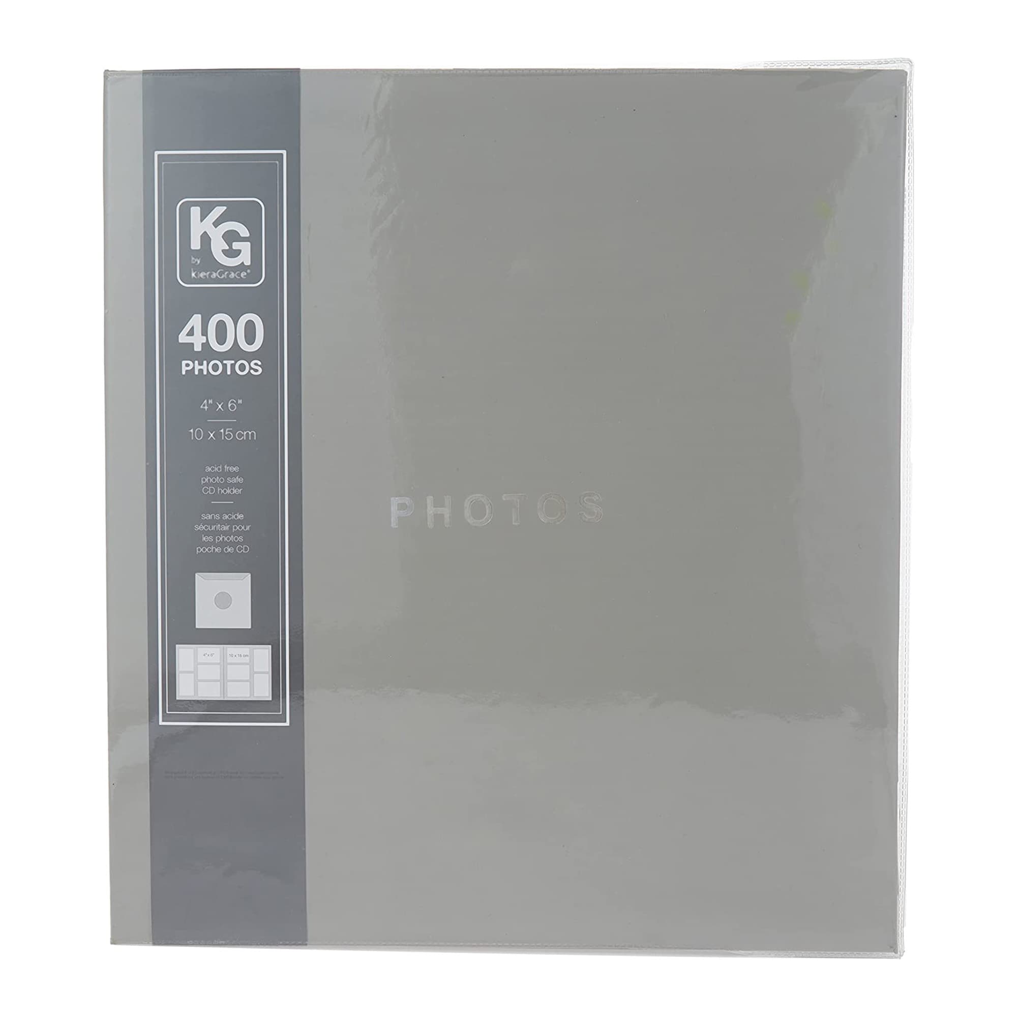 Kiera Grace 400-Pocket Jocelyn Simple & Classic Photo Album, Grey