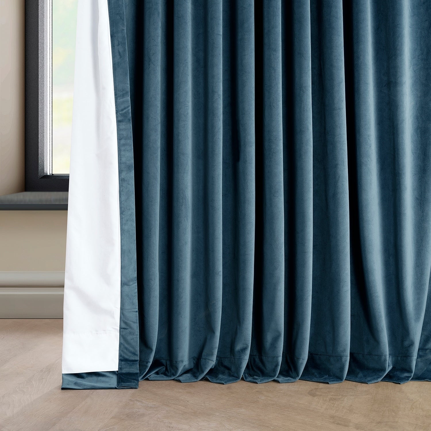 Exclusive Fabrics Extra Wide Heritage Plush Velvet Room Darkening Curtain (1 Panel)