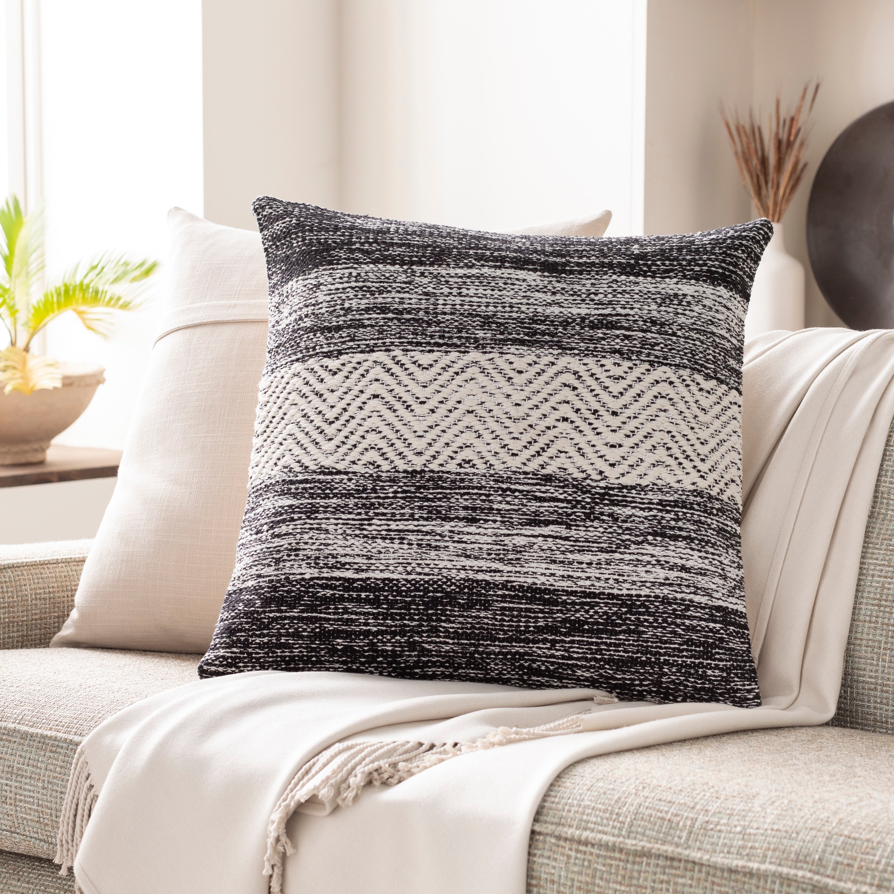 Livabliss Aldys Hand Woven Cozy Heathered Throw Pillow