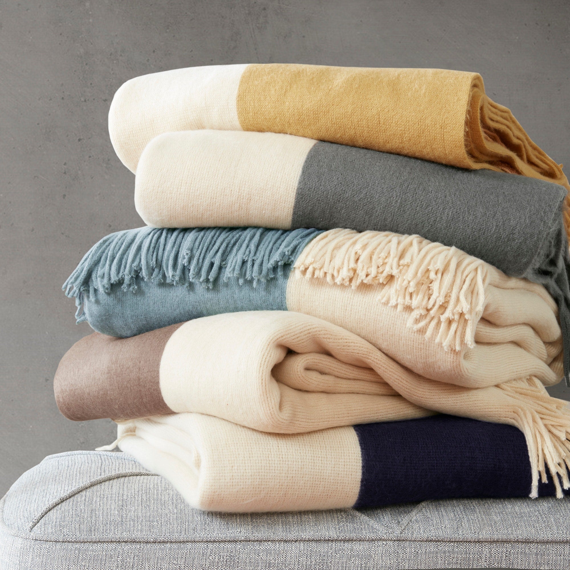 INK+IVY Stockholm Color Block Faux Cashmere Throw