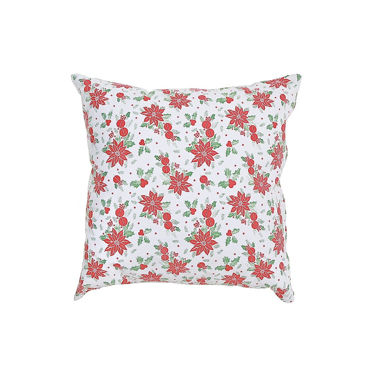 Cotton Fused Cushion Red Poinsettia - Set of 2