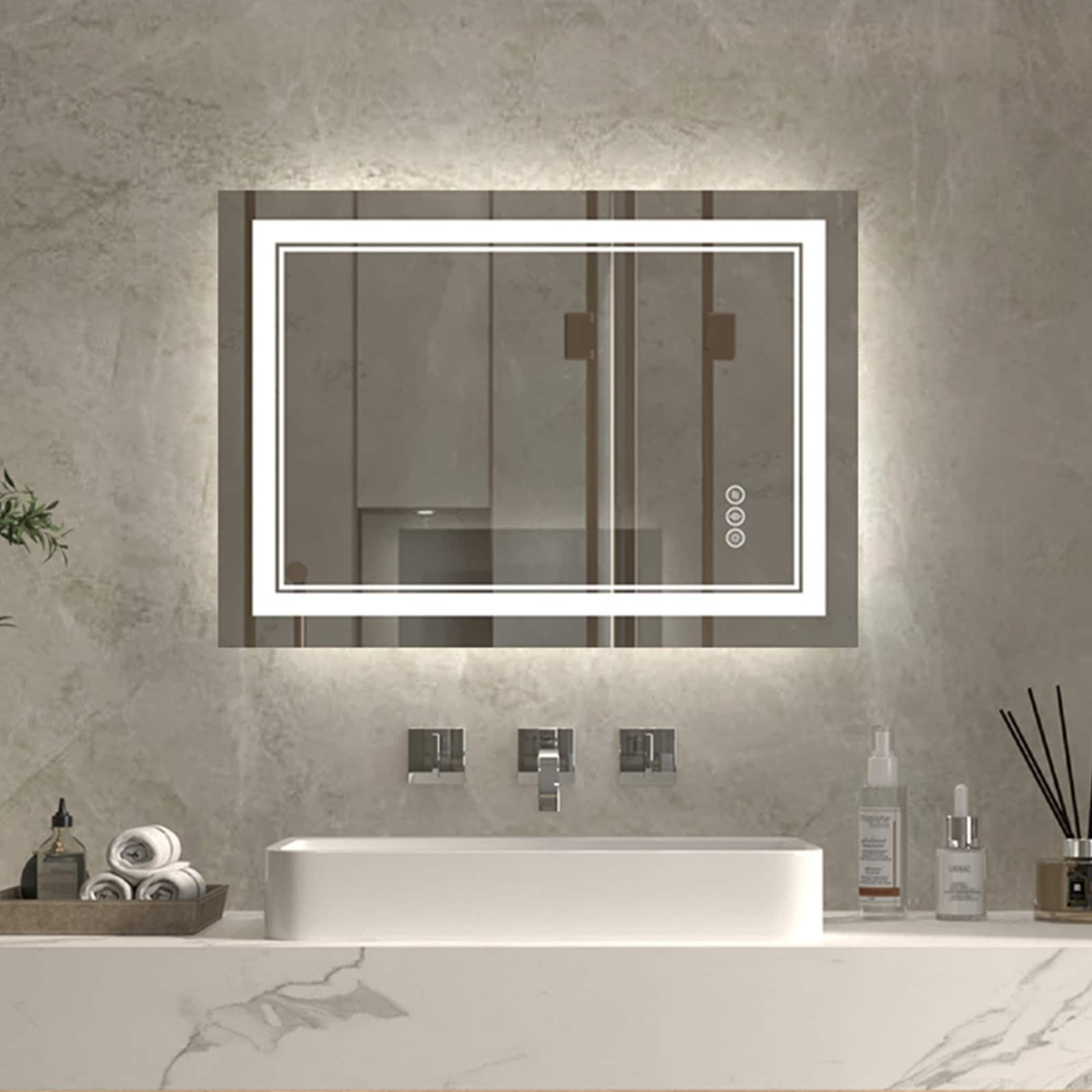 ExBrite Anti-Fog LED Bathroom Mirror with Endless Dimming