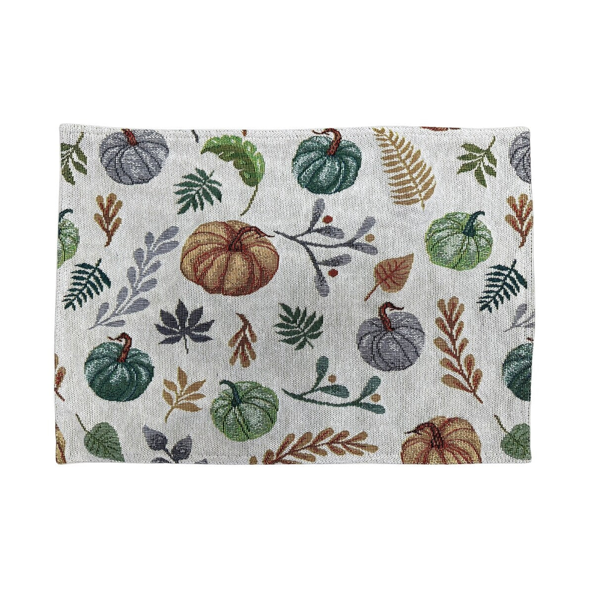 Tapestry Placemat Pumpkin and Leaves 13 X 18 - Set of 12