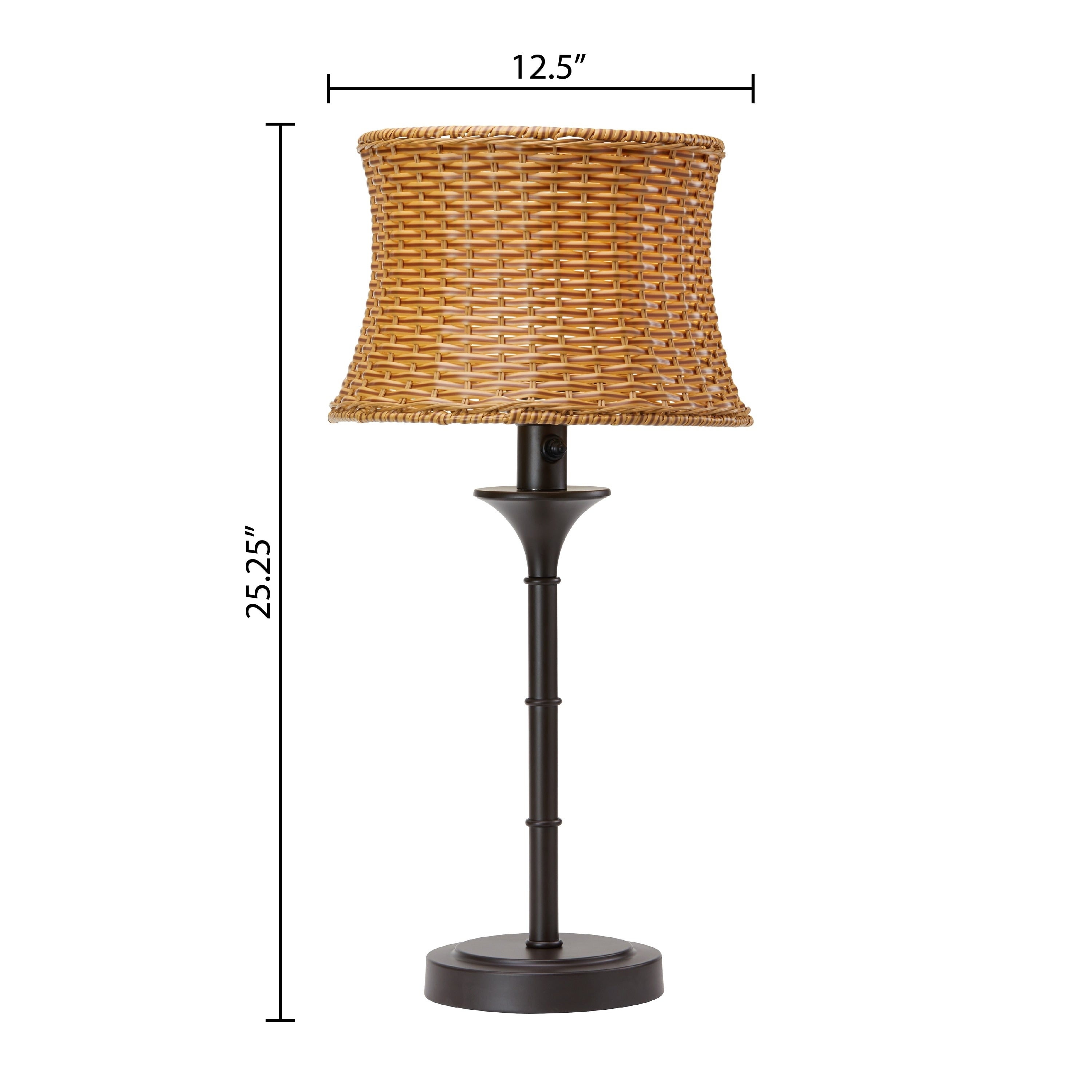 Pocologan Tan 25.25-inch Outdoor Table Lamp by Havenside Home - 12.5L x 12.5W x 25.25H