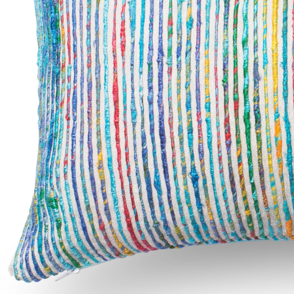 Textured Multi Stripe Throw Pillow or Pillow Cover