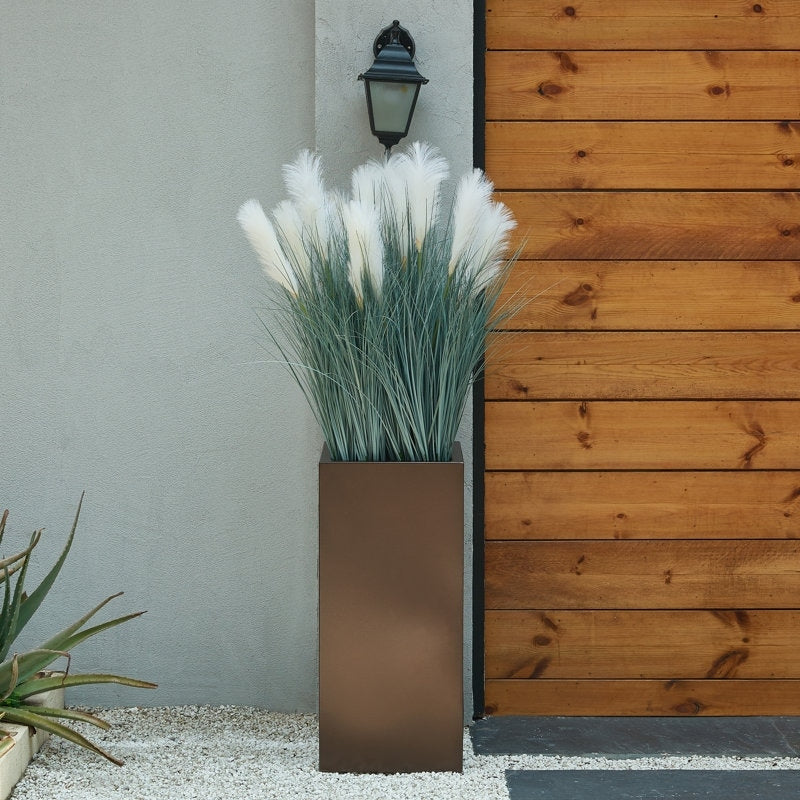 Metallic Heavy Planter for Outdoor Plants Tall and Long Metal Divider Planter Box