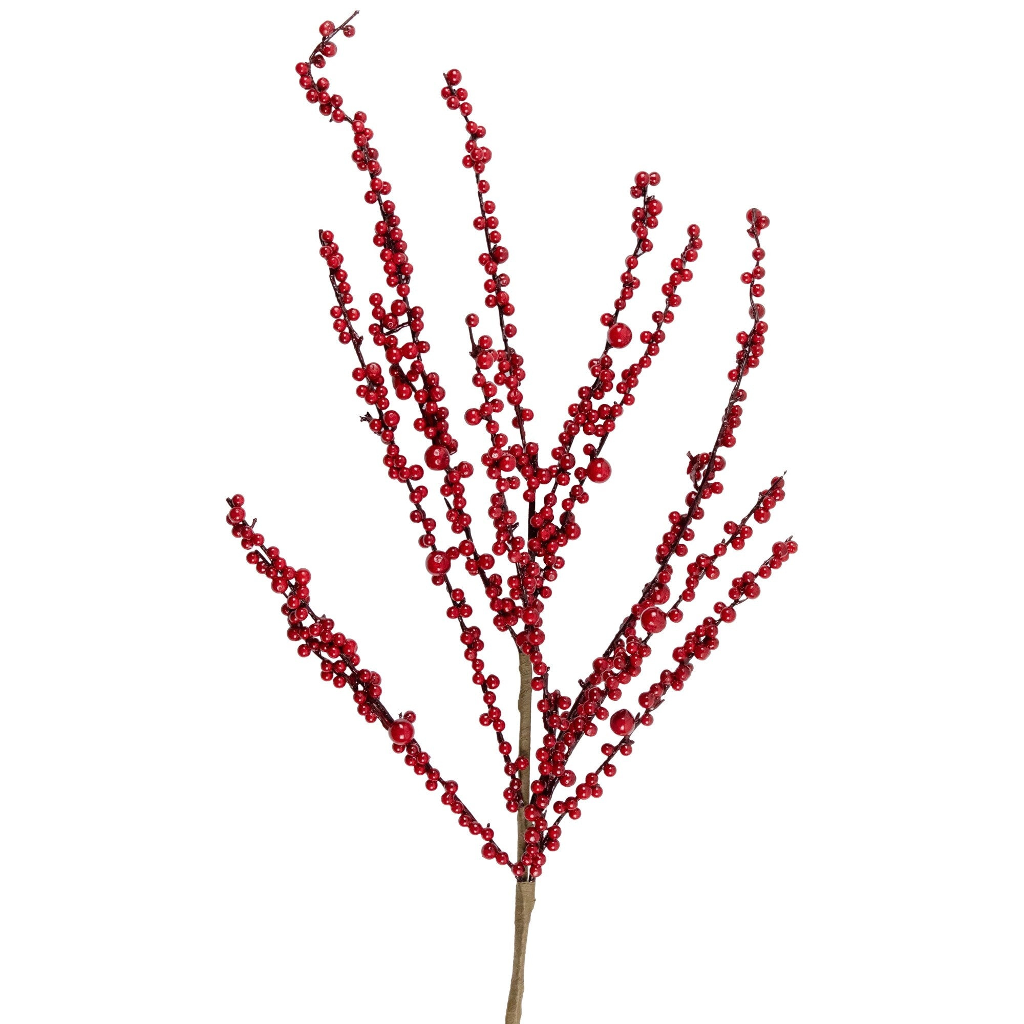 40 Red Berries Artificial Christmas Twig Spray