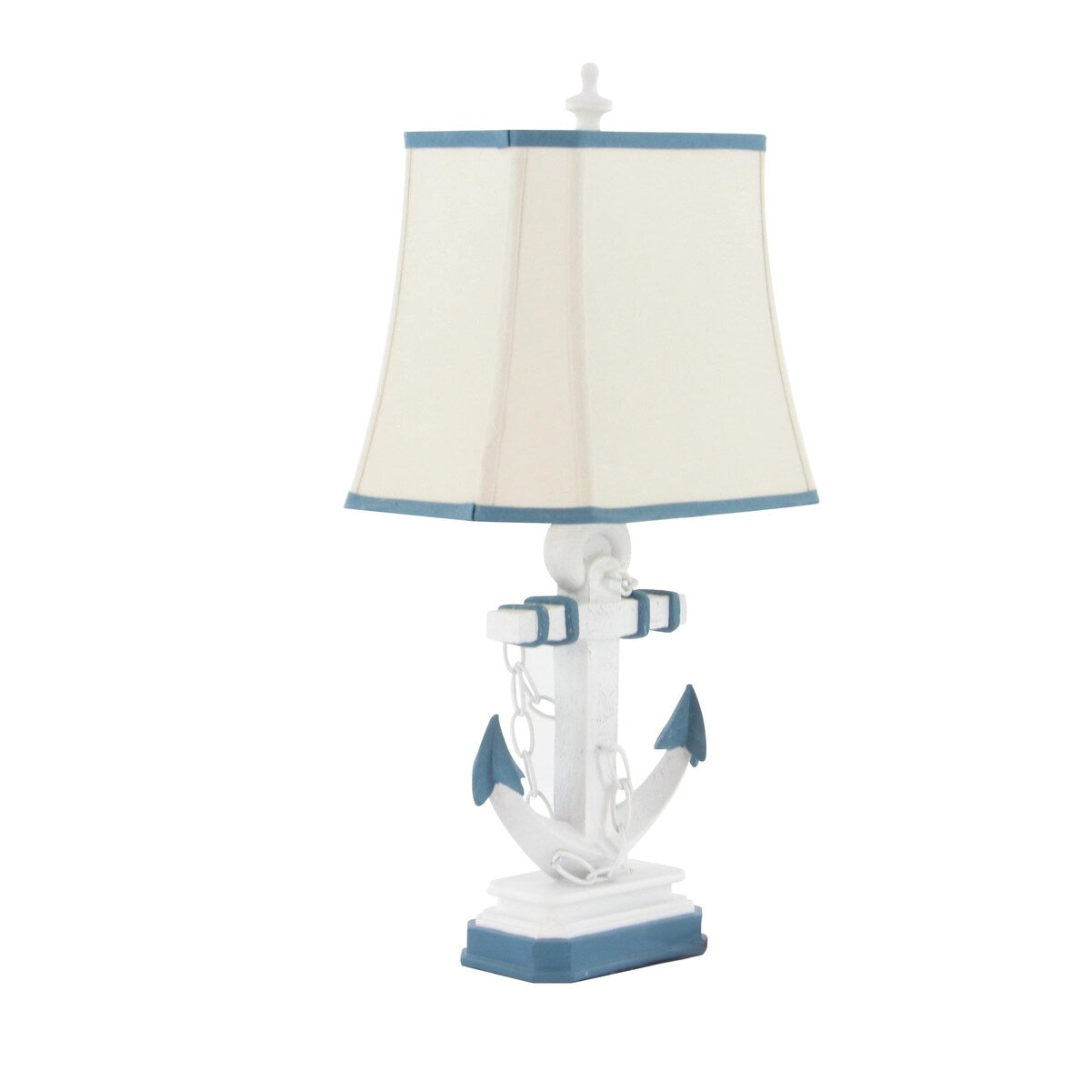 Polystone Anchor Room Table Lamp with Tapered Shade - Set of 2 Blue - Roche River Decor