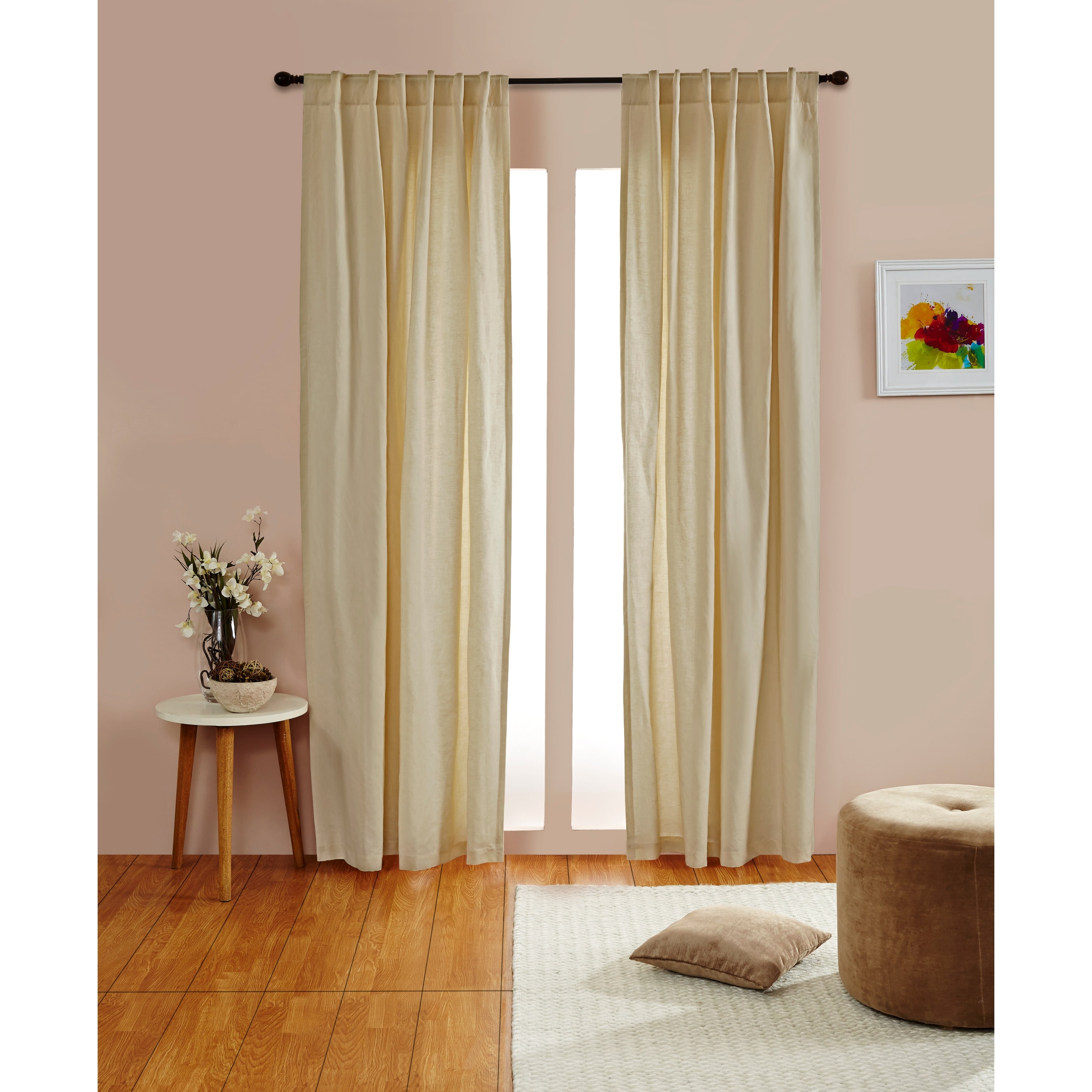 India's Heritage Solid Linen Cotton Panel - Single Curtain Panel