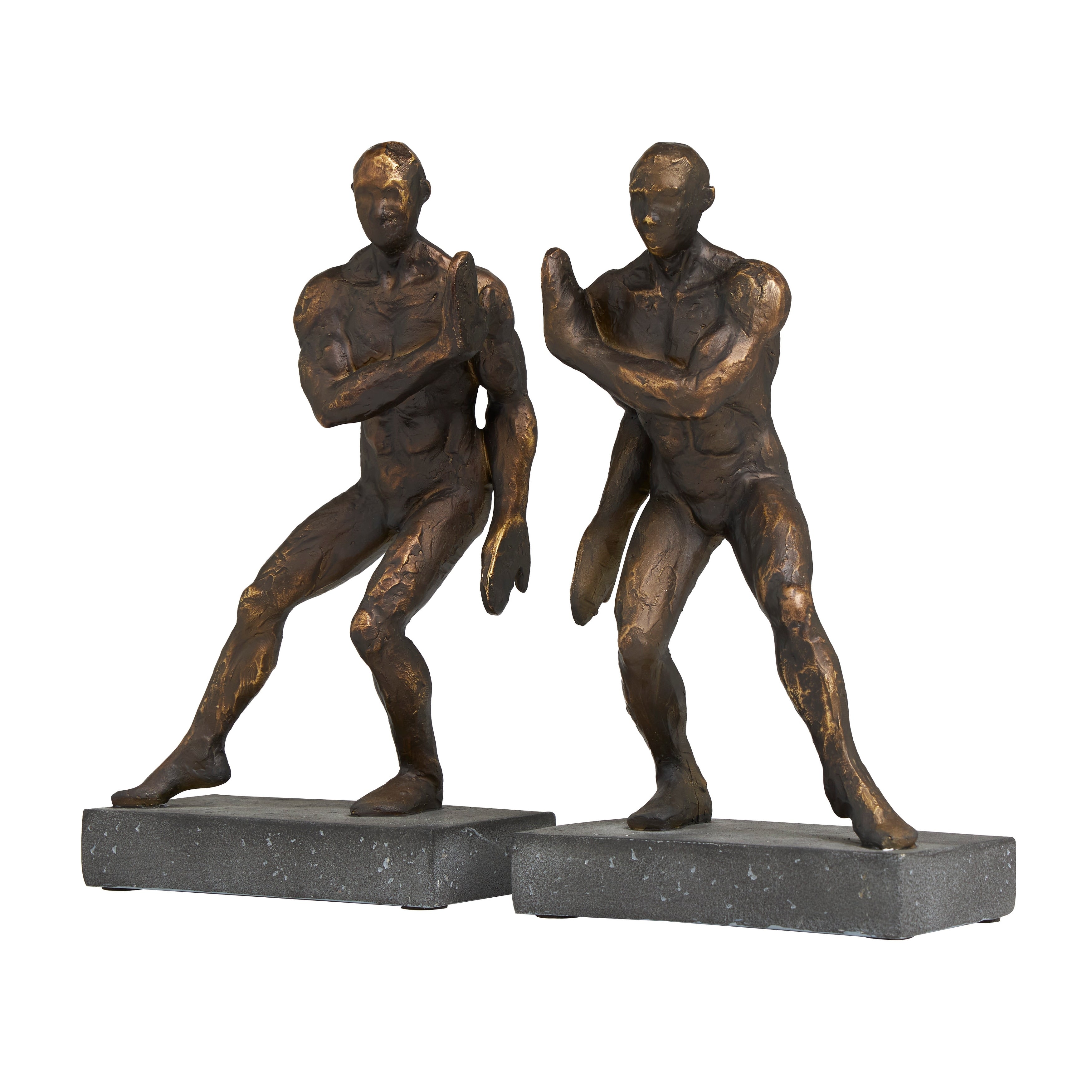 Bronze Polystone People Decorative Bookends (Set of 2)