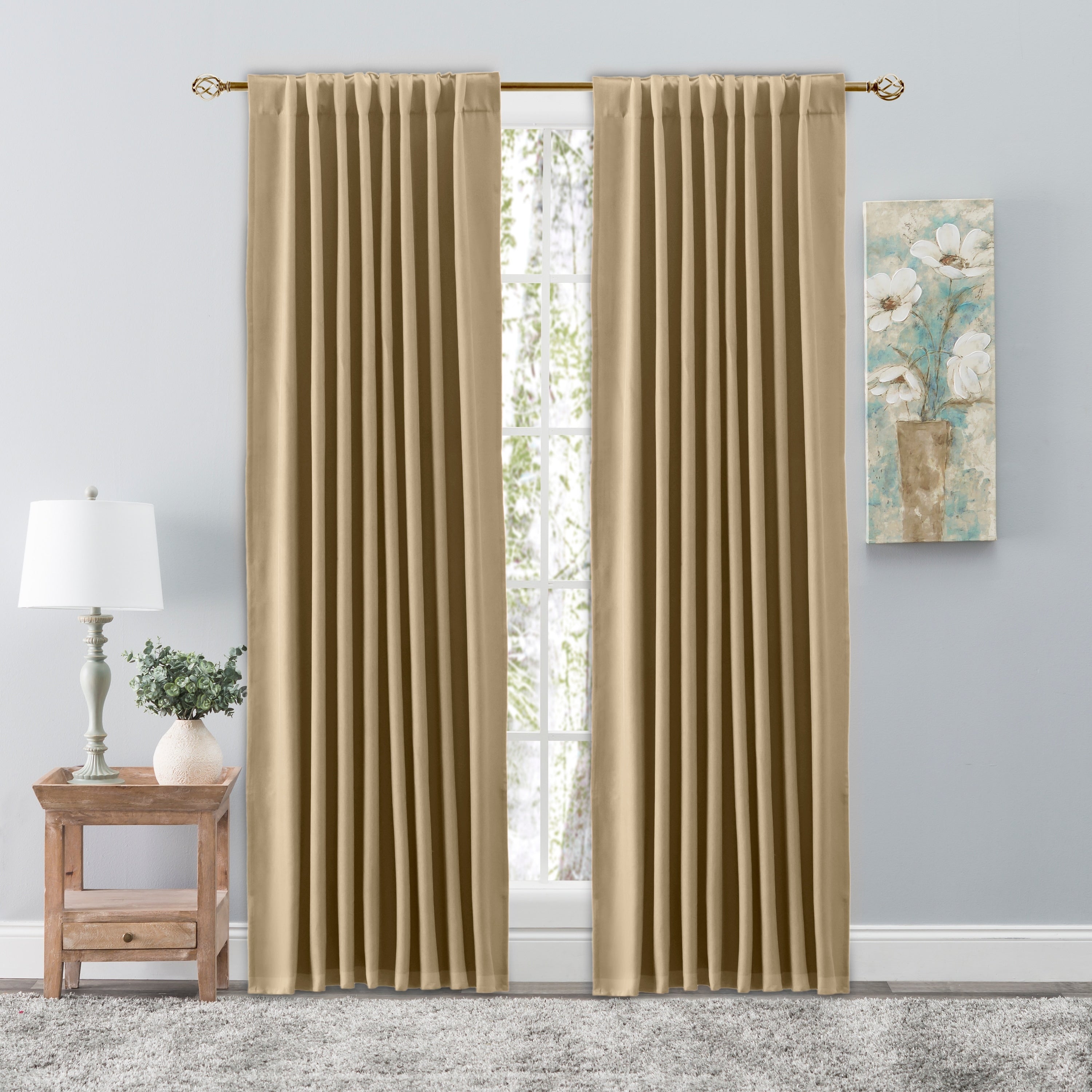 Glasgow Elegant Rod Pocket Curtain Panel with Back Tabs