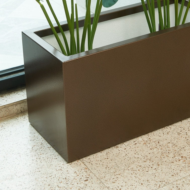 Metallic Heavy Planter for Outdoor Plants Tall and Long Metal Divider Planter Box