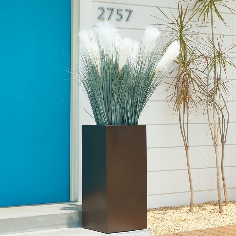 Metallic Heavy Planter for Outdoor Plants Tall and Long Metal Divider Planter Box