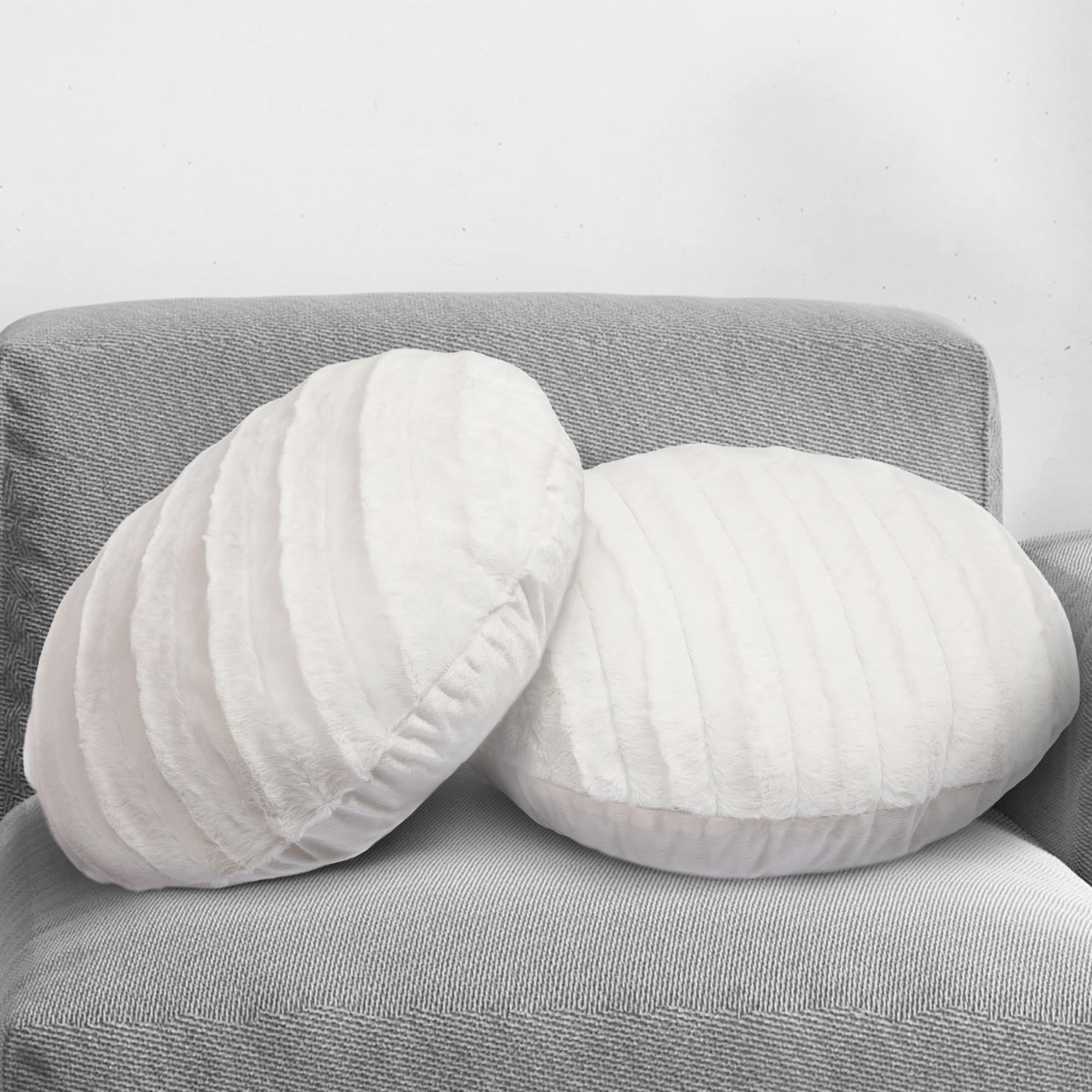 Cheer Collection Set of 2 Decorative Round Throw Pillows