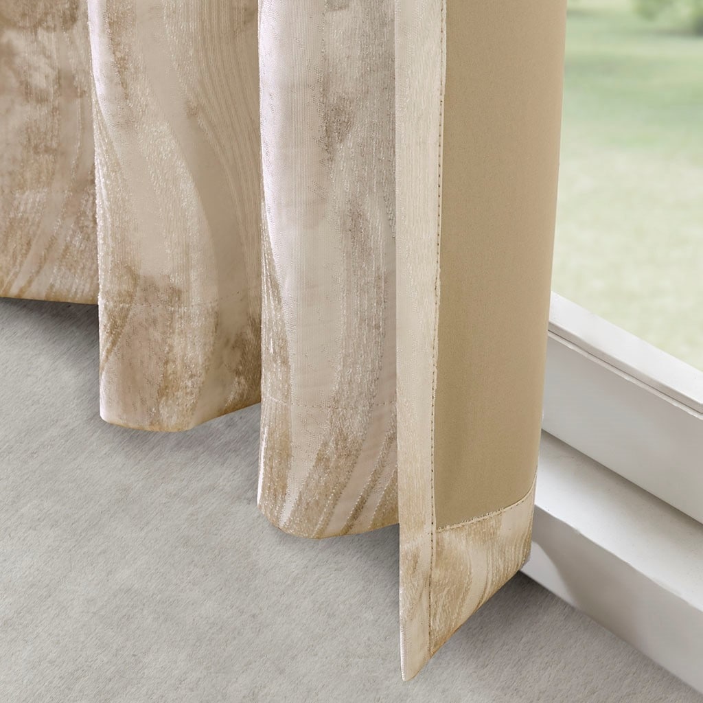 Jacquard Grommet Top Total Blackout Curtain Panel