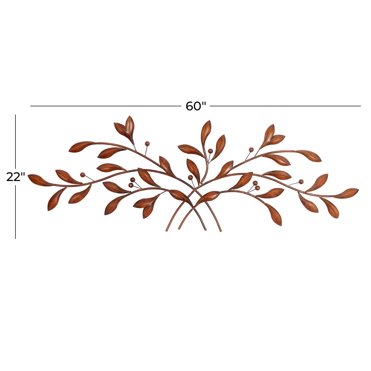 Metal Leaf Home Wall Decor - Brown - Roche River Decor