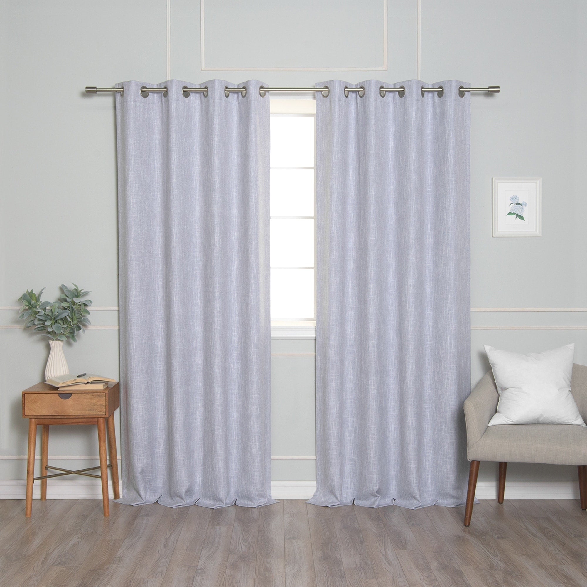 Aurora Home Heathered Linen Grommet Blackout Curtains