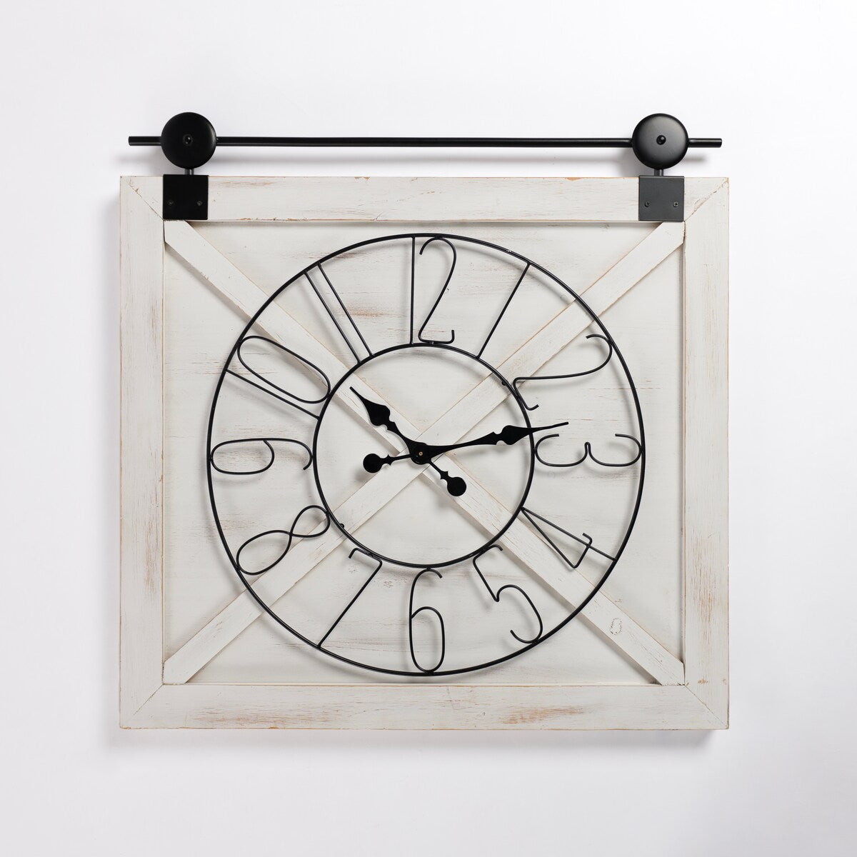 Wooden Barn Door Wall Clock