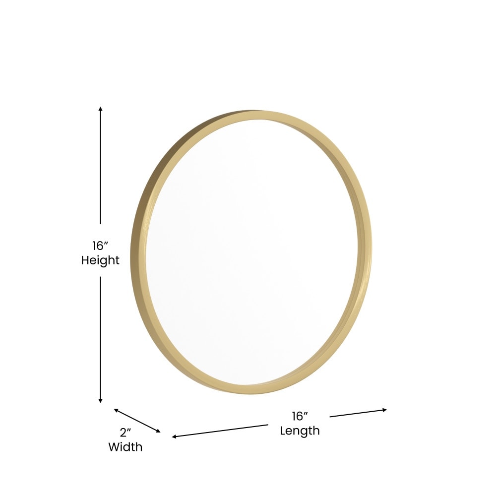 Wall Mount Shatterproof Round Accent Wall Mirror with Metal Frame