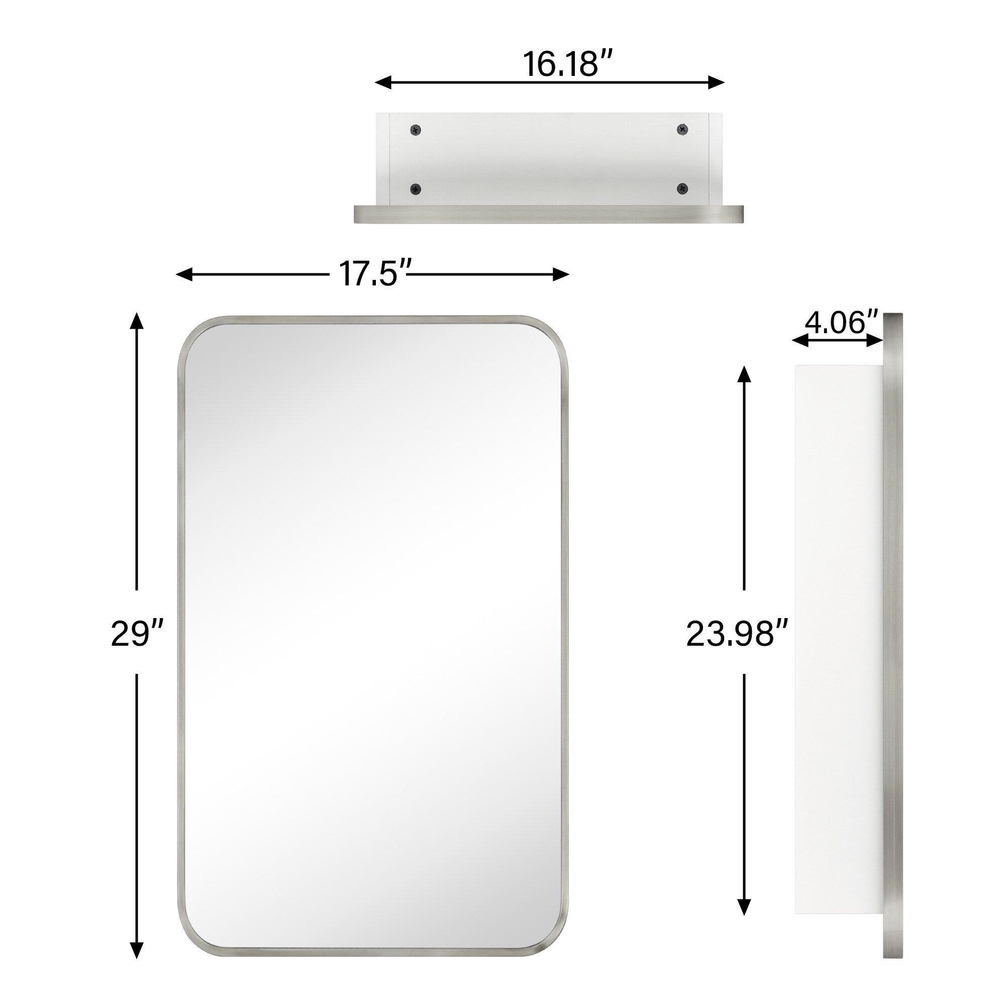 TEHOME Garnes Recessed or Surface Mount Framed Medicine Cabinet with Adjustable Shelves