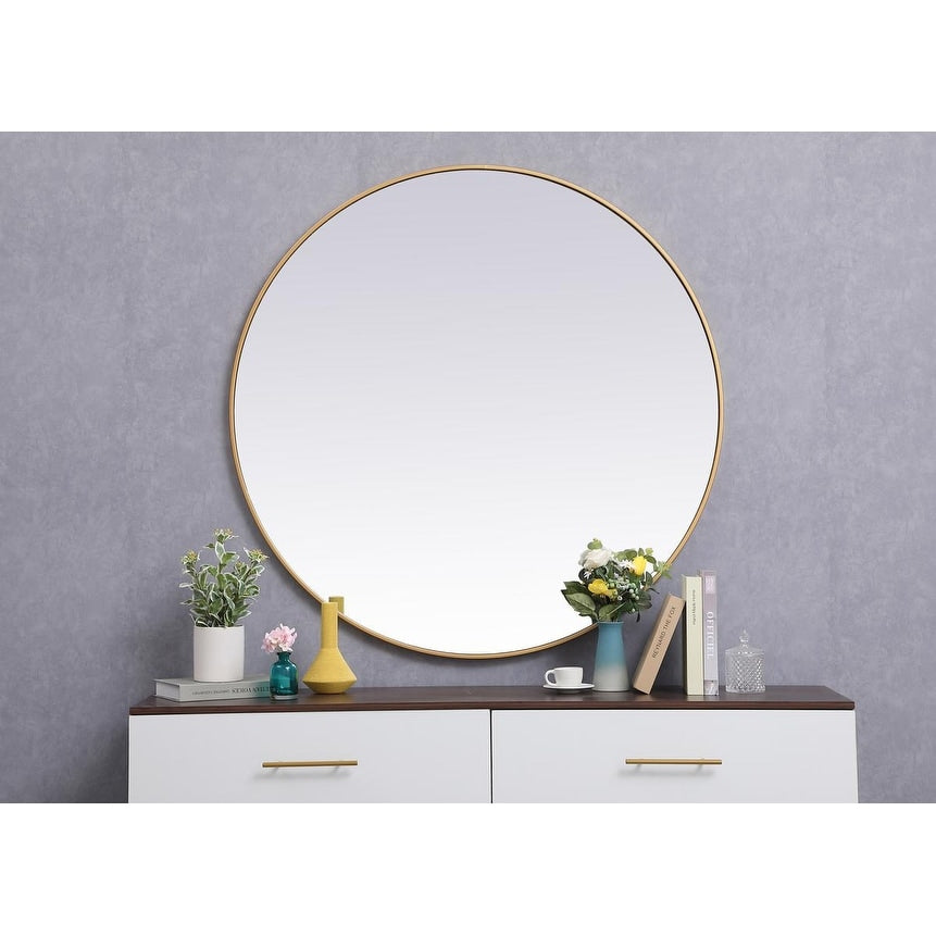 Carson Carrington Labbemala Metal Frame Round Mirror