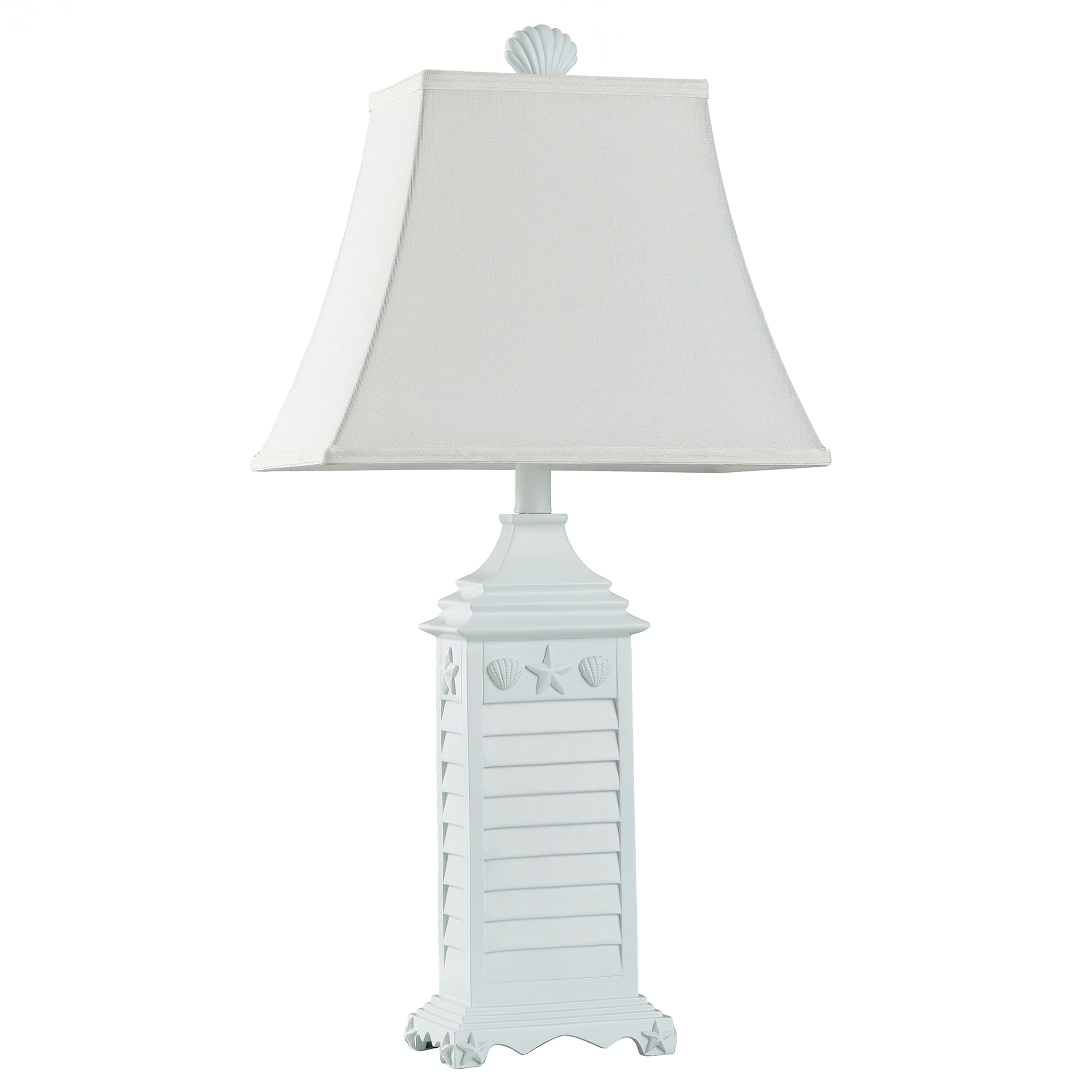 StyleCraft White Of Monterey Table Lamp - White Softback Fabric Shade