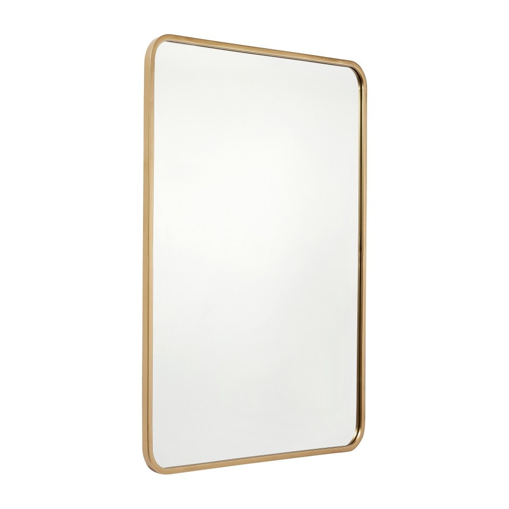 Wall Mount Shatterproof Rectangular Accent Wall Mirror with Metal Frame