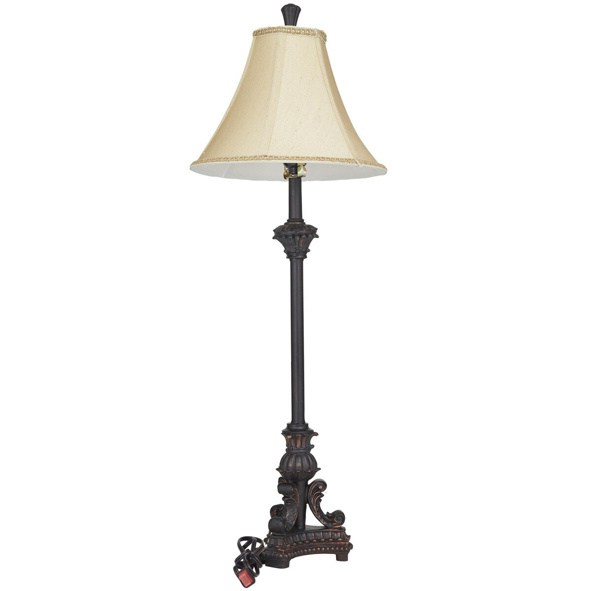 Polystone Antique Style Room Buffet Lamp with Tassel Pull Chain - Bronze - Roche River Decor